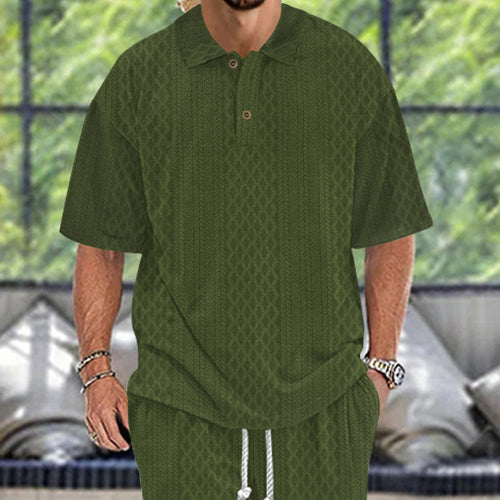 Herren Polohemd mit strukturiertem Design und modernem Kragen Echoarchiv