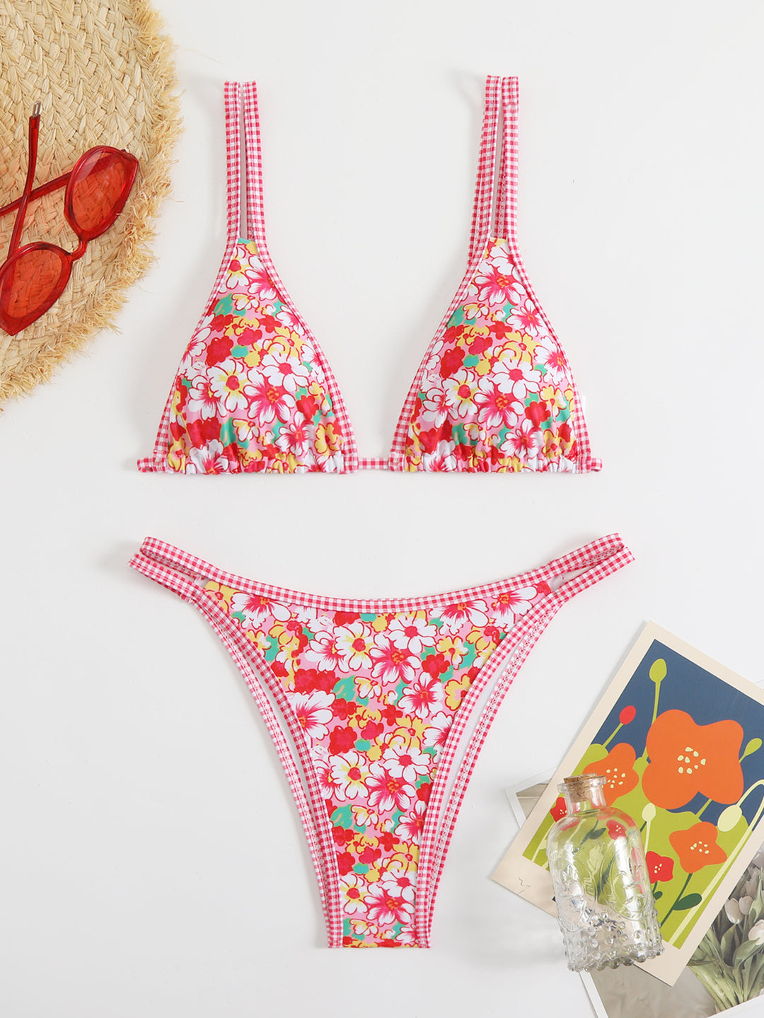 Damen Triangel-Bikini-Set mit lebhaftem Strandmotiv Echo Archiv