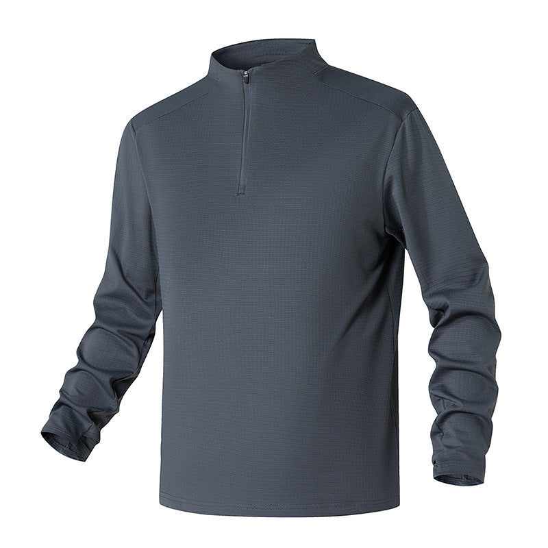 Herren Technisches Langarmshirt mit Stehkragen und halbem Reißverschluss Echoarchiv