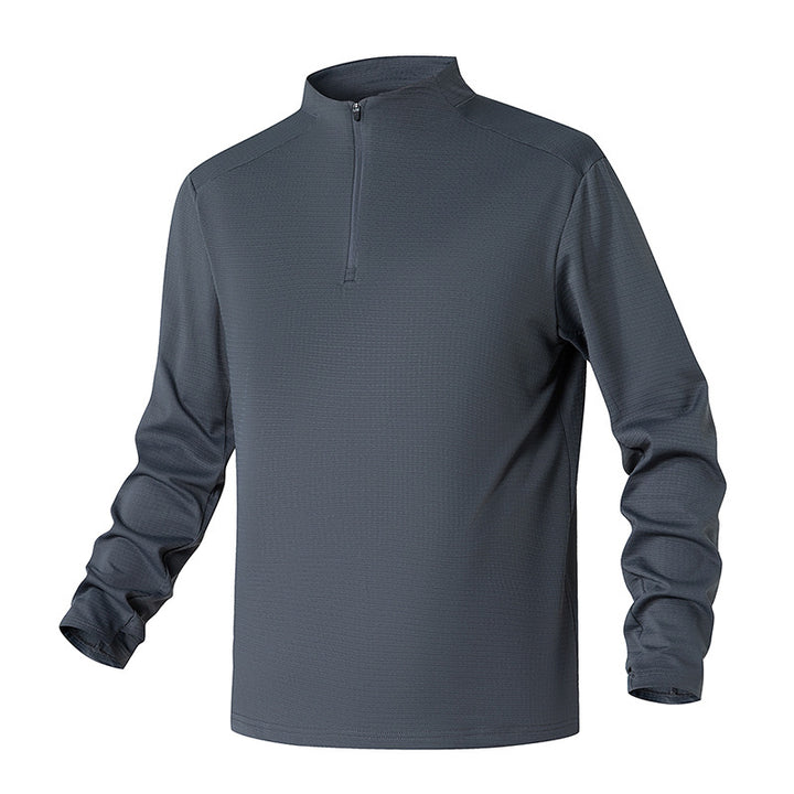 Herren Technisches Langarmshirt mit Stehkragen und halbem Reißverschluss Echoarchiv