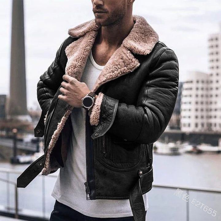 Herren Bikerjacke mit weichem Futter und robustem Reißverschluss Echoarchiv