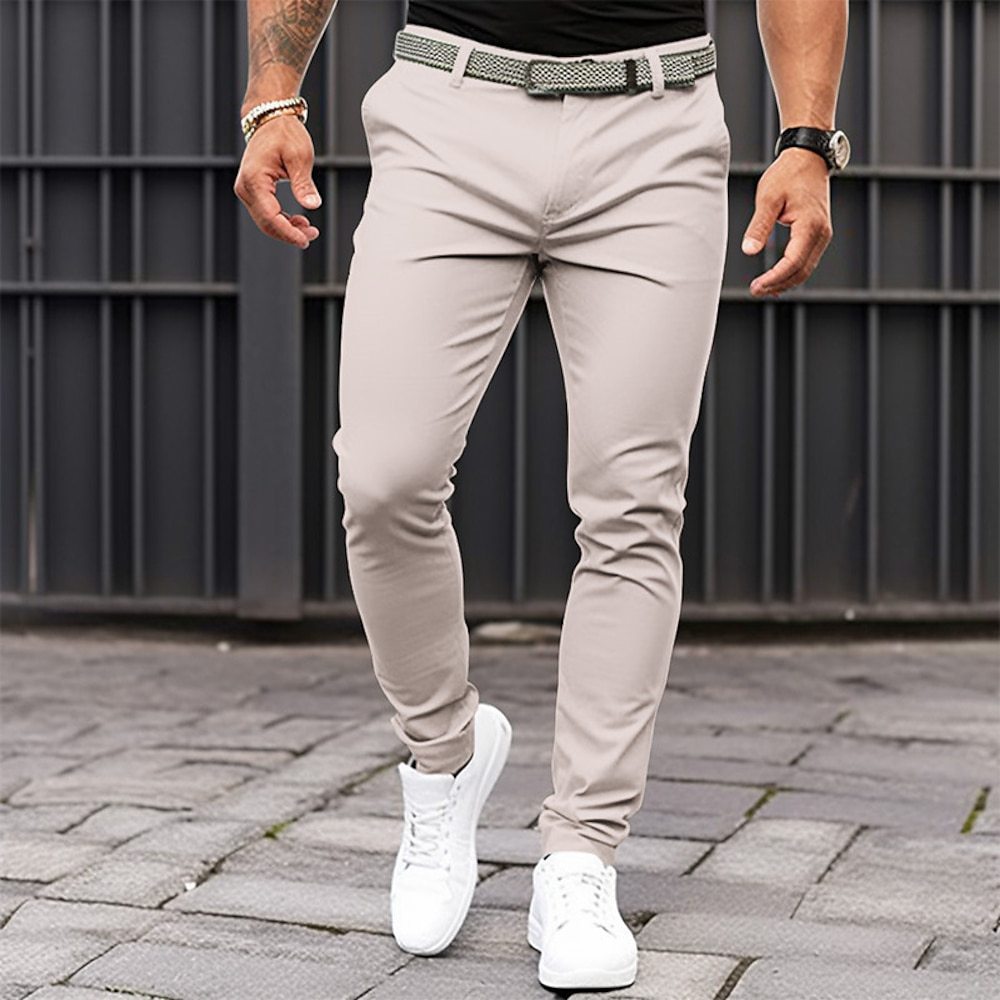Herren Slim-Fit Freizeithose mit elastischem Bund und seitlichen Eingrifftaschen Echoarchiv