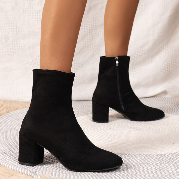 Damen nan Stretch-Stiefelette mit enganliegendem Sockenschaft und mittelhohem Blockabsatz Echo Archiv