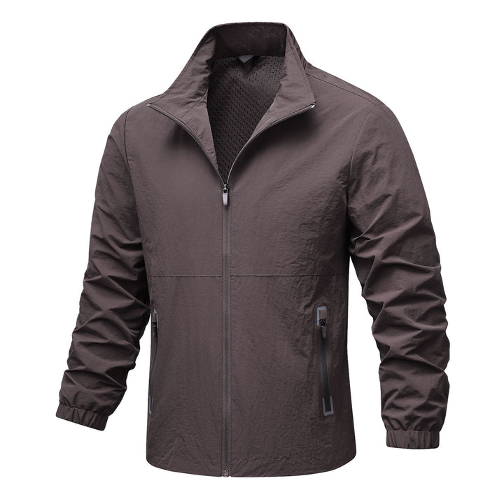 Herren leichte technische Windjacke mit Netzfutter, hohem Stehkragen und Reißverschlusstaschen Echo Archiv
