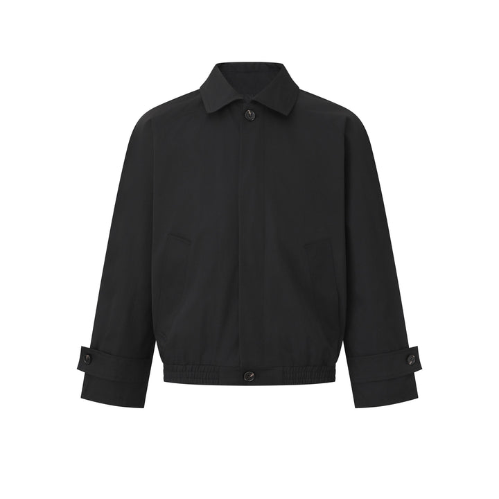 Damen Kurze Bomberjacke im Blouson‑Schnitt mit verdeckter Knopfleiste und elastischem Saum Echoarchiv