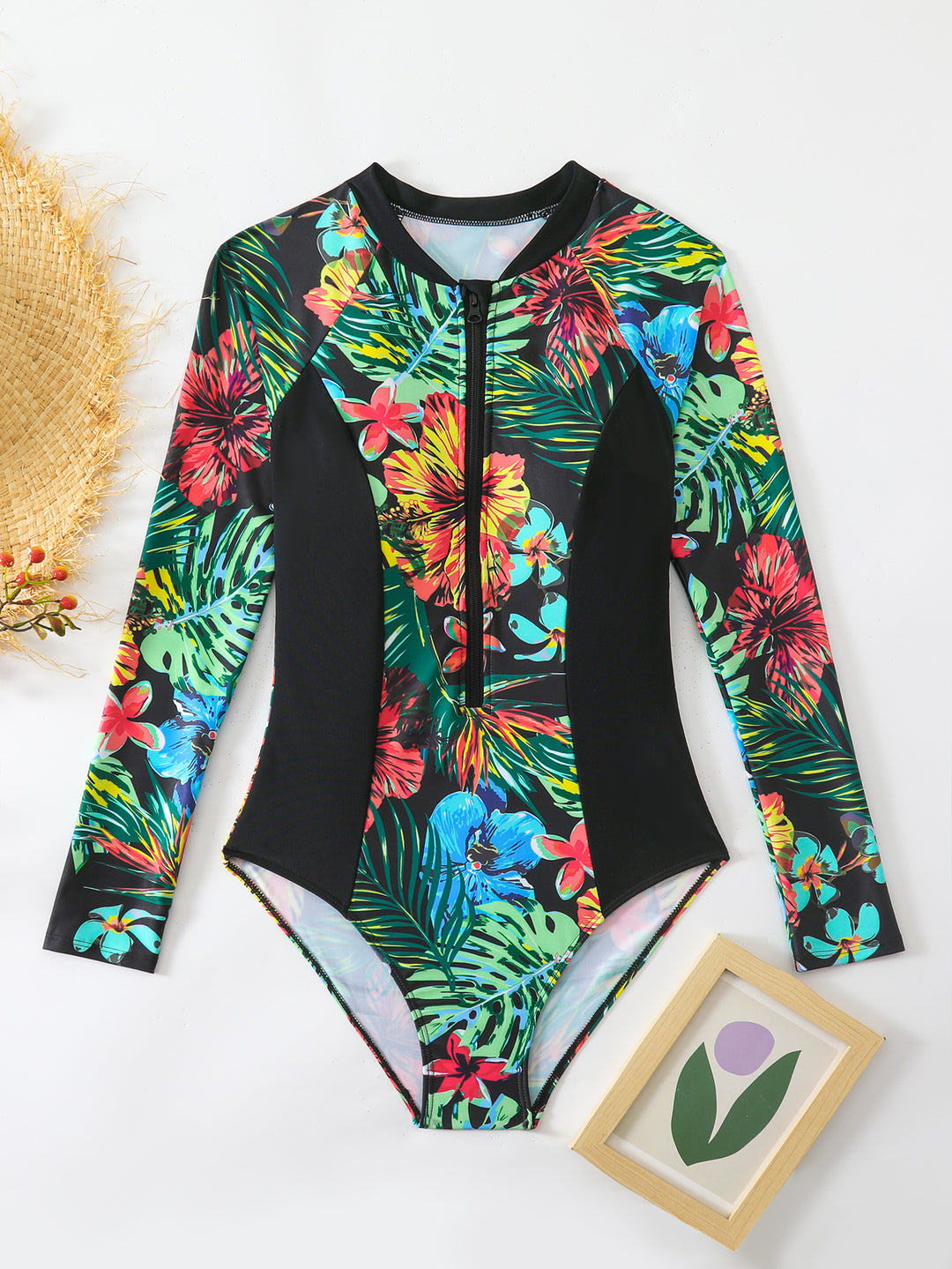 Damen Einteiler Badeanzug mit floralem Muster Echo Archiv