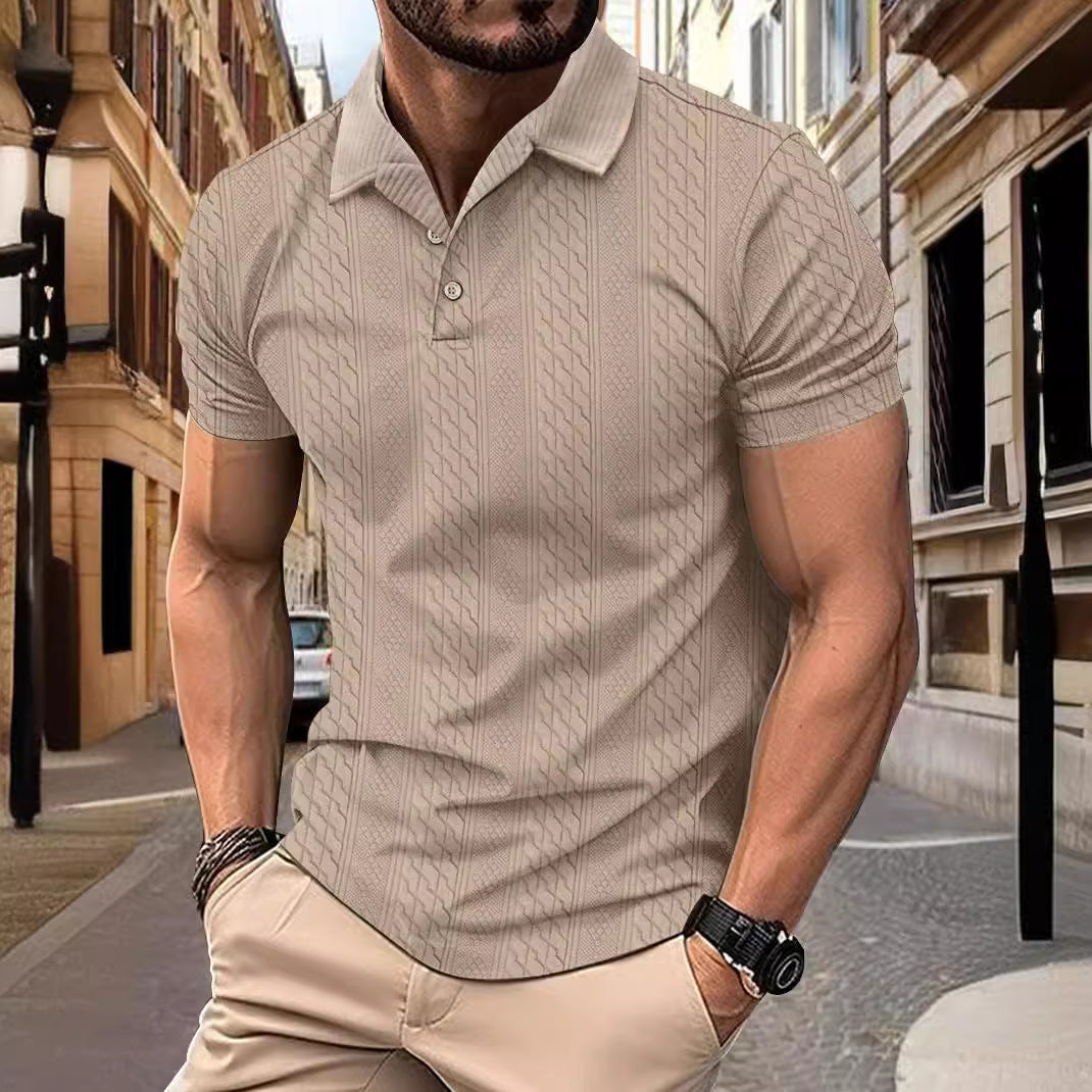 Herren Polohemd mit strukturiertem Design und modernem Kragen Echoarchiv