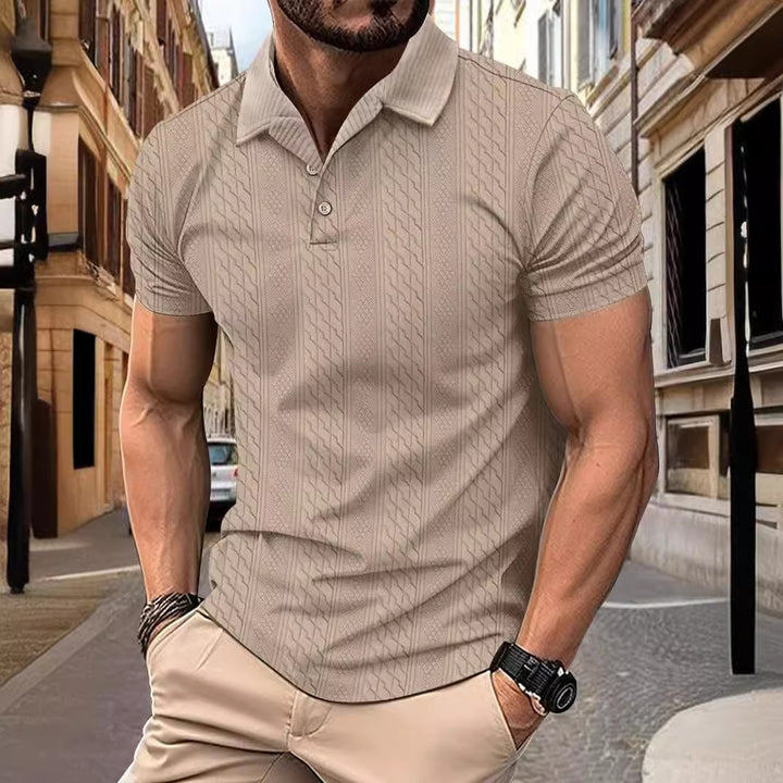 Herren Polohemd mit strukturiertem Design und modernem Kragen Echoarchiv
