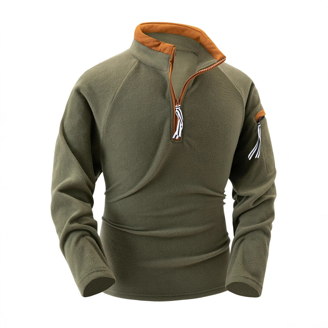 Herren Fleece-Pullover mit modernem Stehkragen und praktischen Reißverschlussöffnungen Echoarchiv