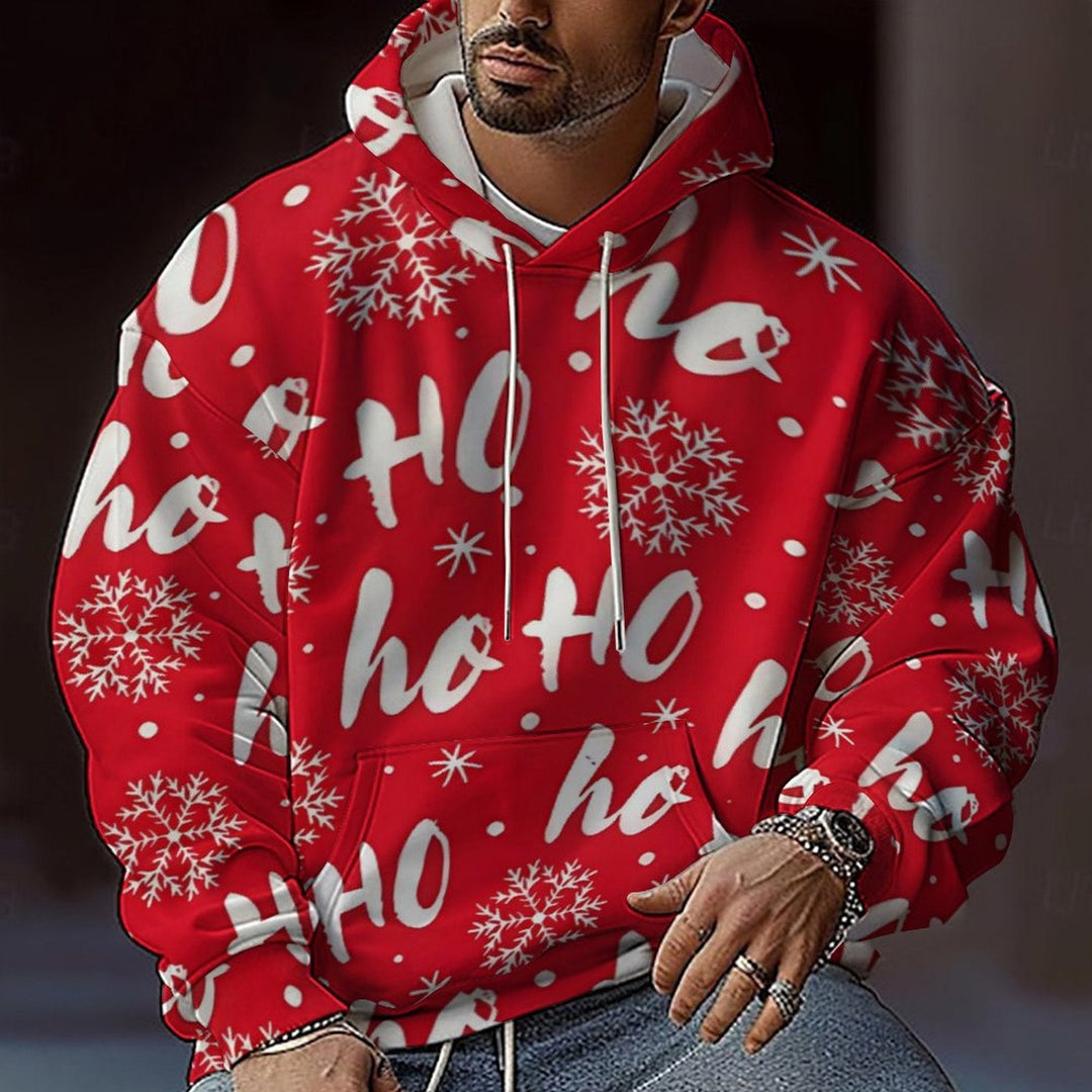 Herren Weihnachts-Hoodie mit farbenfrohem grafischen Design und bequemer Passform Echoarchiv