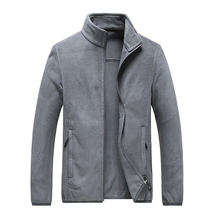 Herren Fleecejacke mit Stehkragen, durchgehendem Reißverschluss und verdeckten Taschen – Taviero