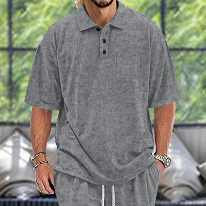 Herren Poloshirt mit strukturiertem Design und praktischen Knöpfen Echoarchiv