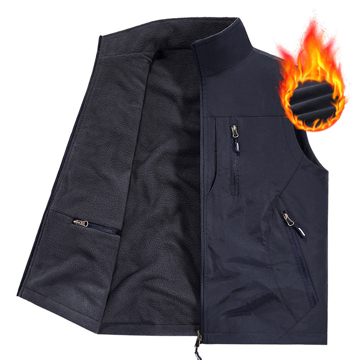 Herren Thermo-Fleece Outdoorweste mit wärmender Teddyfutter-Innenseite, winddichter Außenlage & Multifunktions-Reißverschlusstaschen Echo Archiv