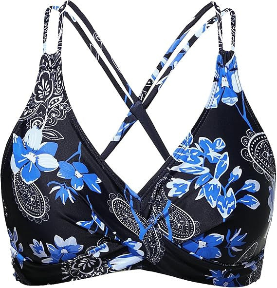 Damen Sportliches Bikinioberteil mit raffiniertem Wickeldesign Echo Archiv