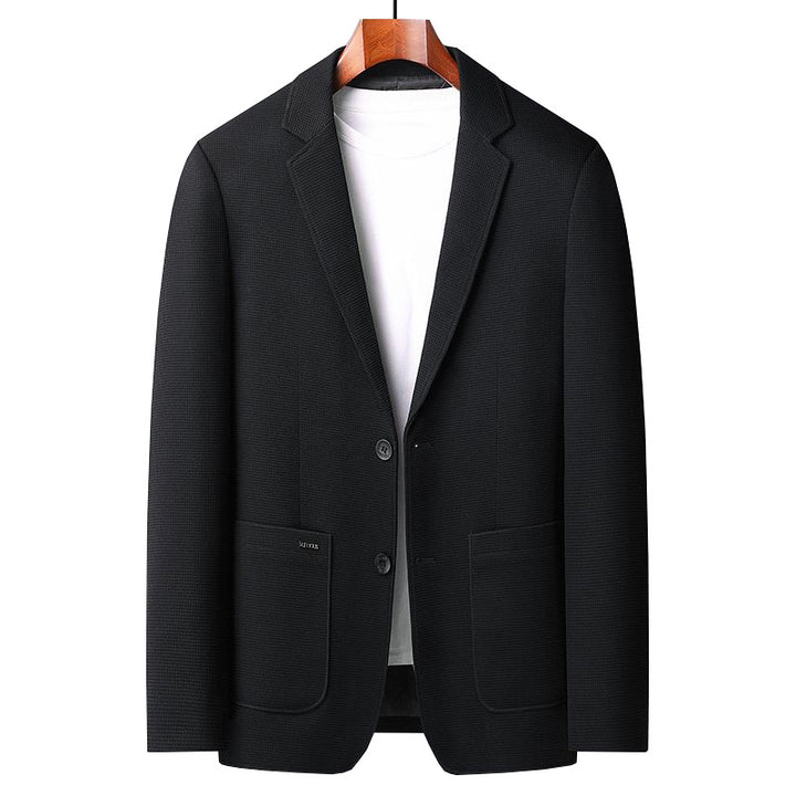 Herren Casual-Sakko mit unstrukturierter Silhouette, Waffelstruktur und aufgesetzten Taschen – Tianoro