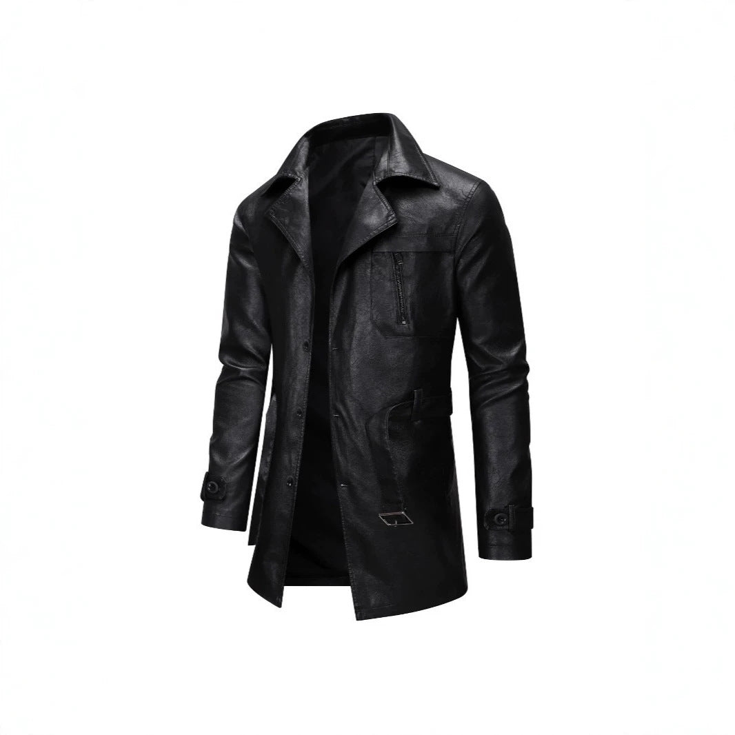 Herren Elegante Kunstlederjacke mit praktischen Taschen Echo Archiv