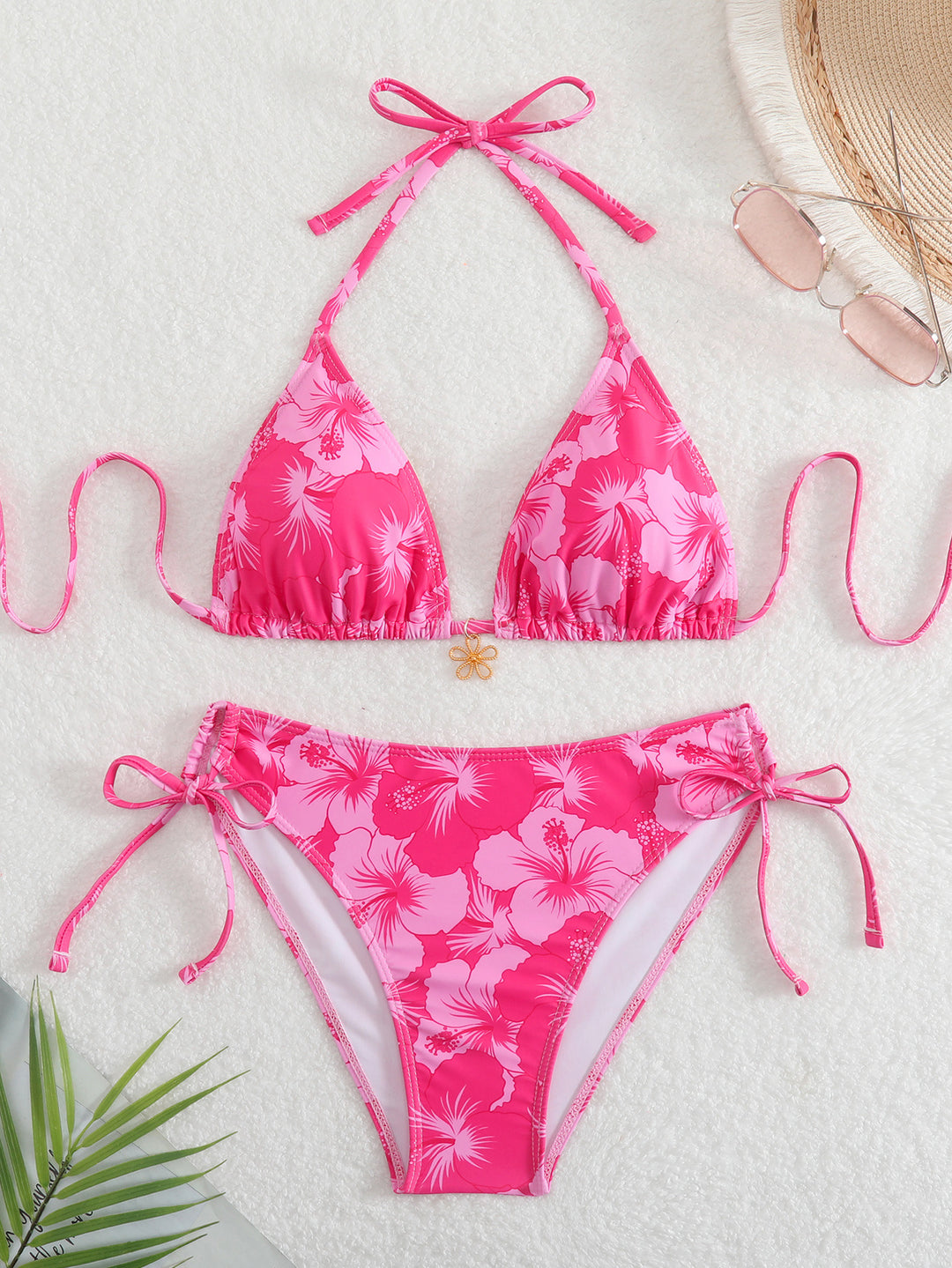 Damen Triangel-Bikini mit verspielten Floral-Details Echo Archiv