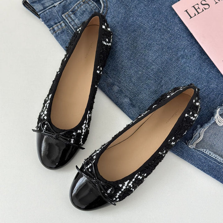 Damen Ballerinas mit zeitlosem Design und eleganter Schleifenapplikation Echoarchiv