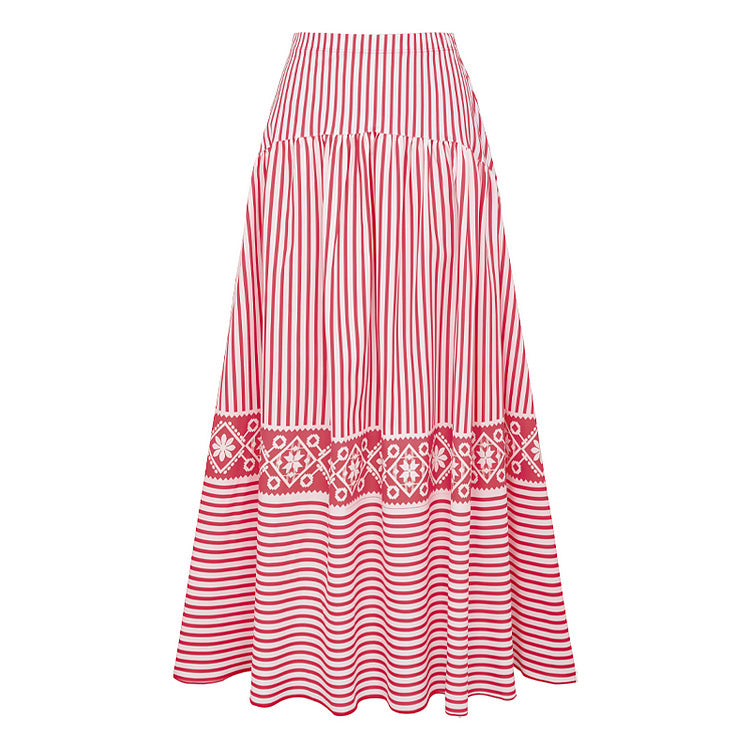 Damen Striped Bikini-Set mit eleganter Wickelbluse und modischem Rock Echo Archiv