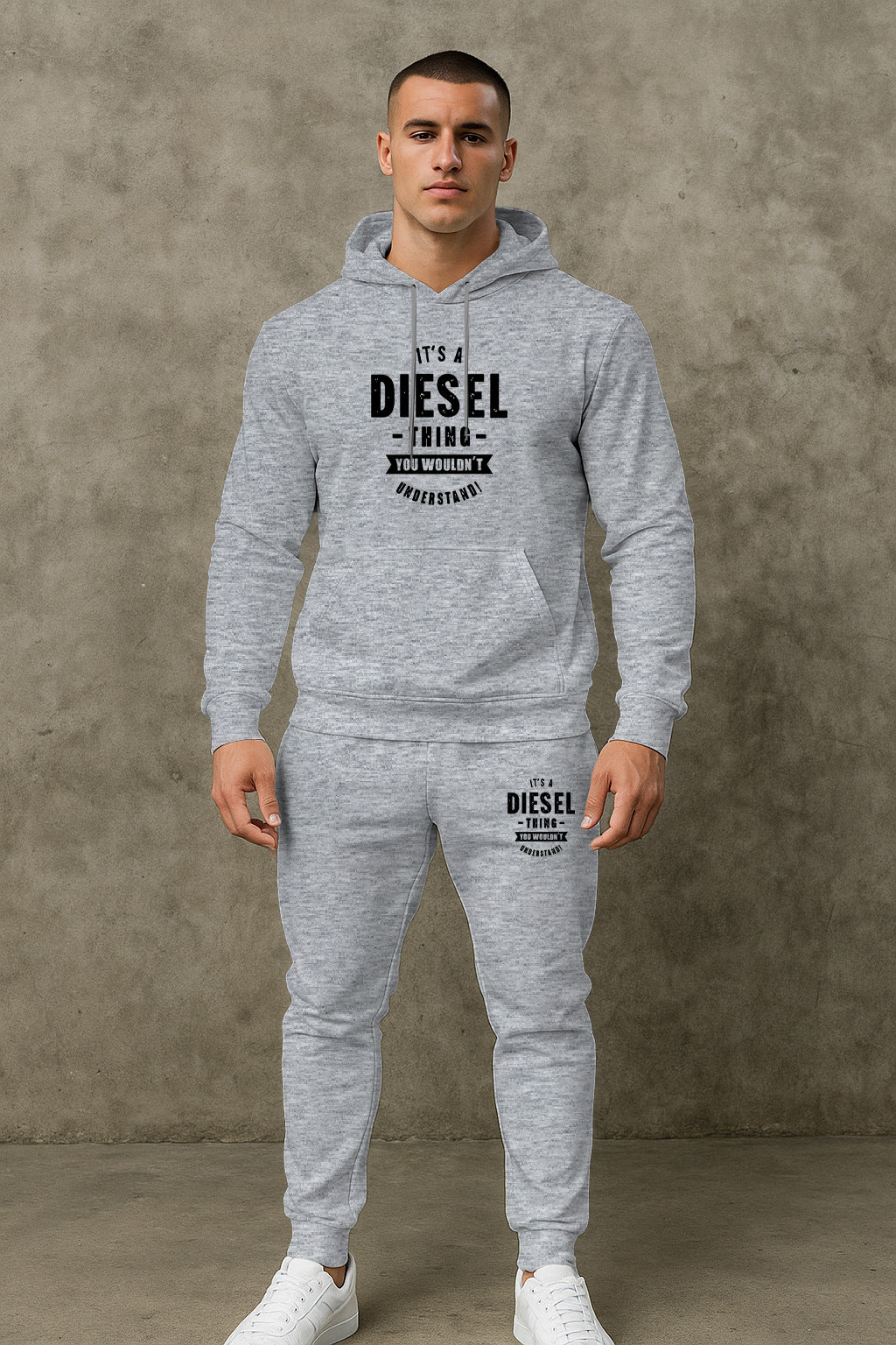 Herren Motivierter Sweatanzug mit funktionalem Kapuzenpullover und praktischen Taschen Echoarchiv