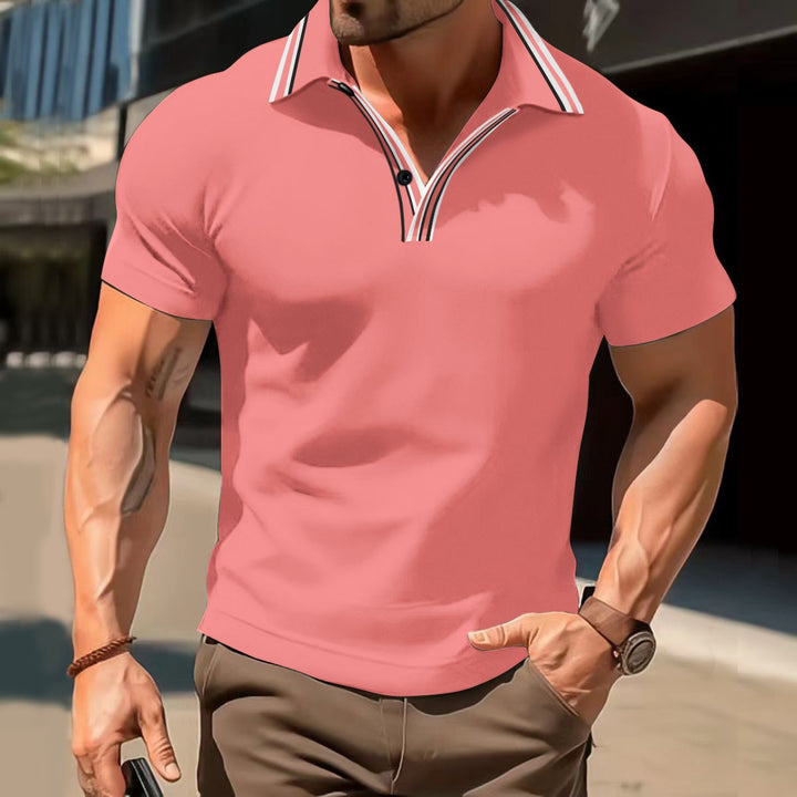 Herren Polohemd mit modernem Kragen und strukturiertem Design Echoarchiv