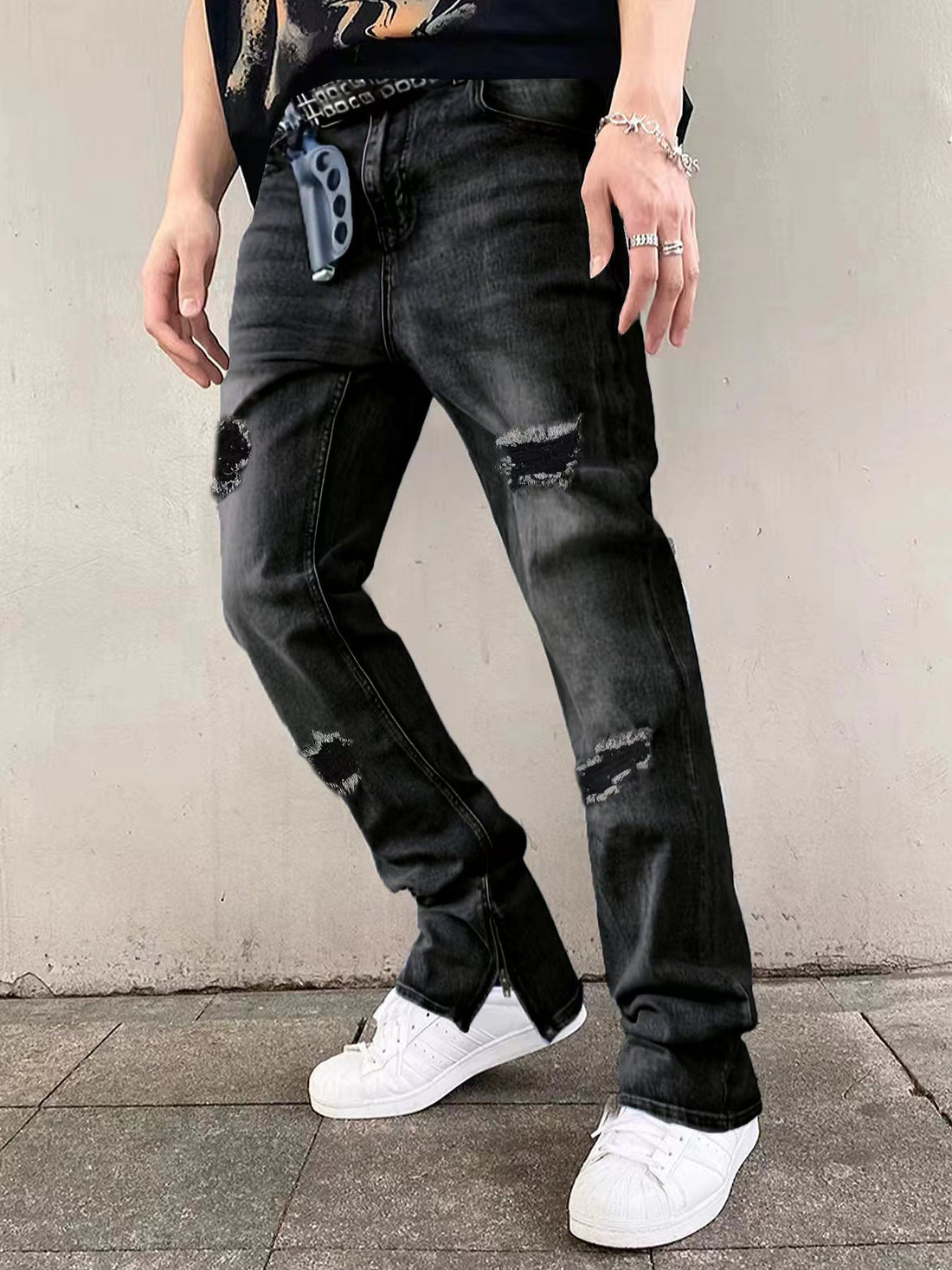 Herren Flared Jeans mit Reißverschluss – Vardeno