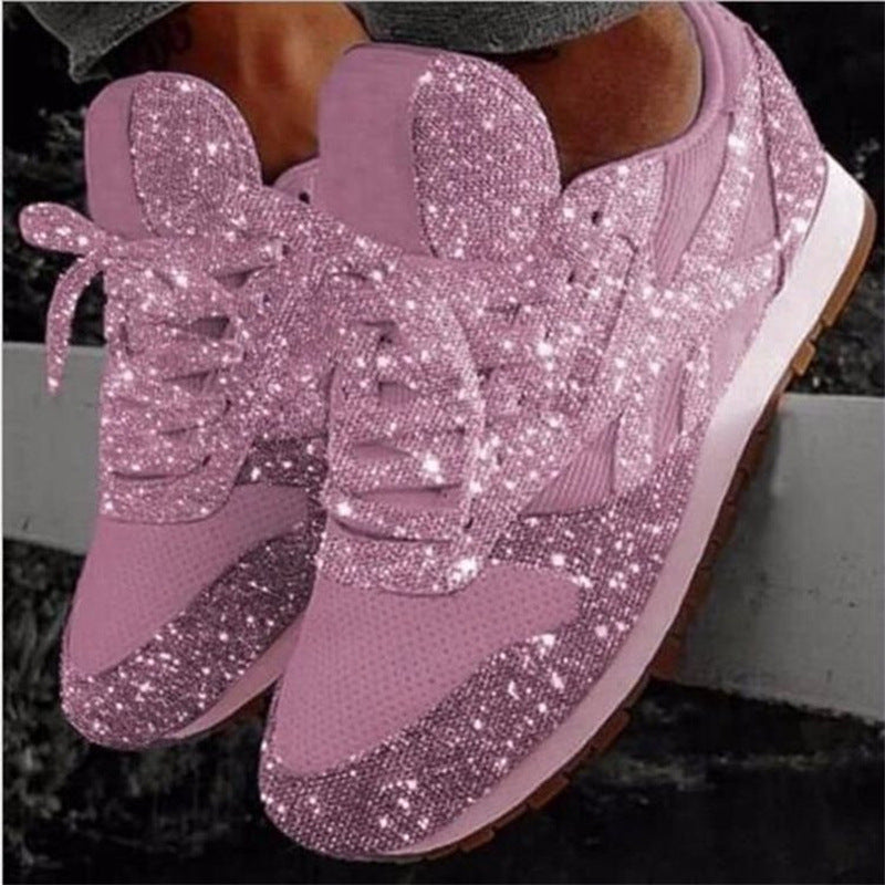 Damen glitzernde Fashion-Sneaker mit funkelnder Strassoptik atmungsaktivem Strick-Obermaterial und gepolstertem Komfortfußbett Echo Archiv