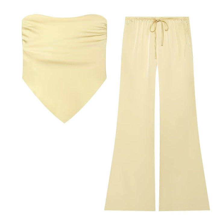 Damen Weite Satin-Hose mit elastischem Tunnelzugbund und Polka-Dot-Muster Echo Archiv