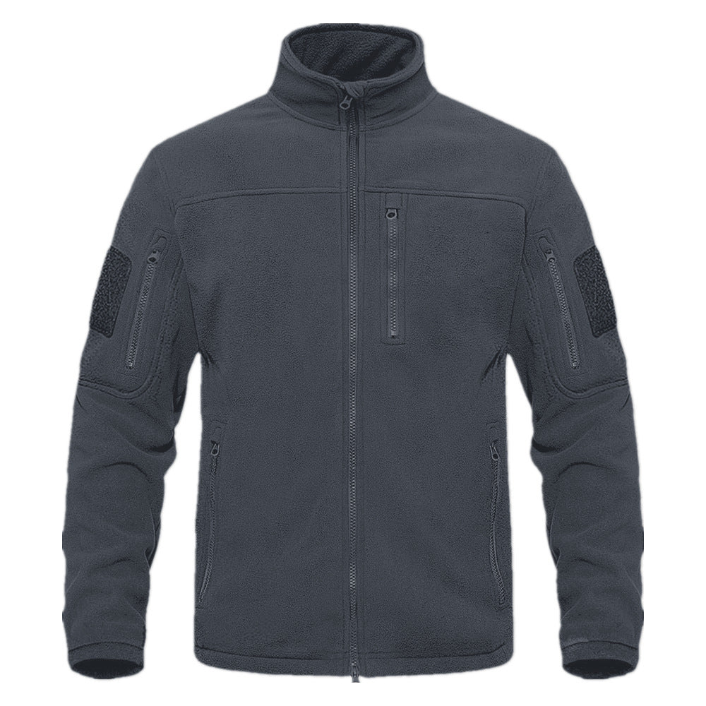 Herren Fleecejacke mit vielseitigen Taschen und hochschließendem Kragen Echoarchiv
