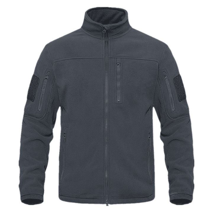 Herren Fleecejacke mit vielseitigen Taschen und hochschließendem Kragen Echoarchiv