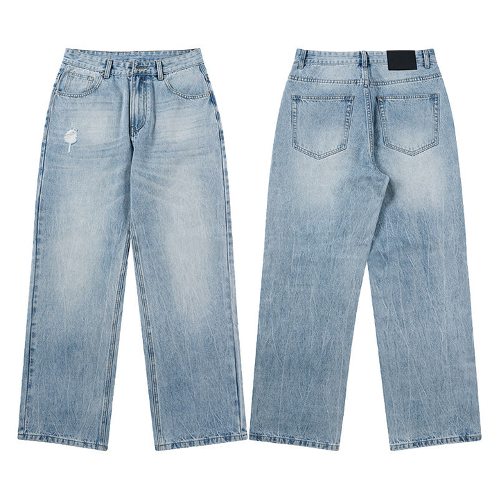 Herren Extraweite Denimhose mit entspanntem Schnitt und bodenlangem Saum Echo Archiv