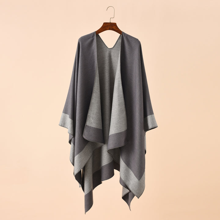 Damen Wendeponcho aus feiner Kaschmir-Mischung – Avérine