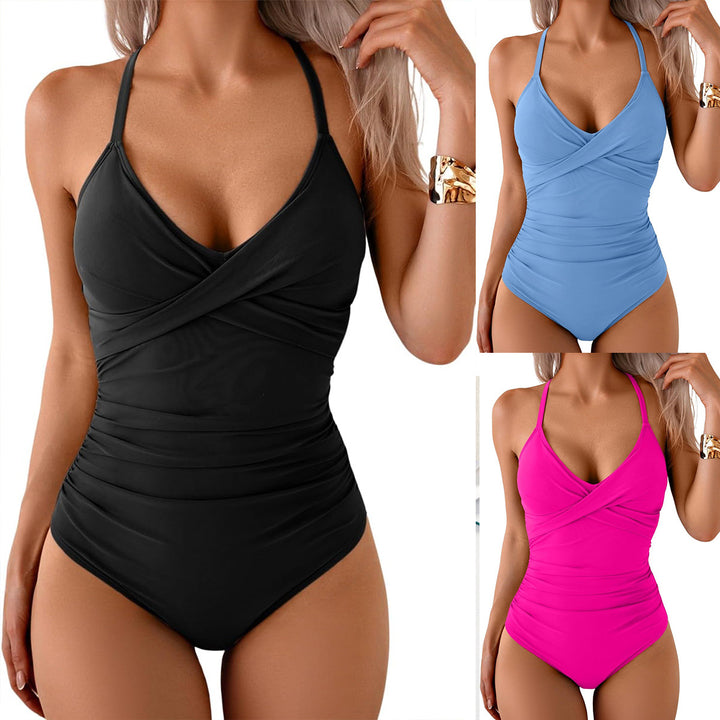 Damen Einteiler Badeanzug mit elegantem Wickel-Design und femininem Schnitt Echo Archiv