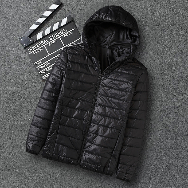 Herren nan ultraleichte Kapuzen-Steppjacke mit Packfunktion und winddichtem Shell Echo Archiv