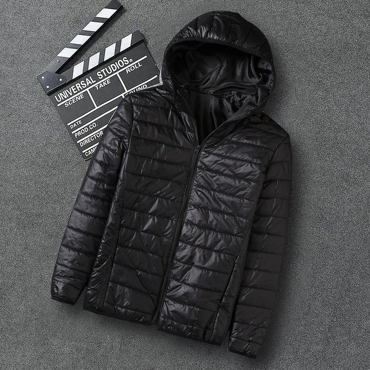 Herren nan ultraleichte Kapuzen-Steppjacke mit Packfunktion und winddichtem Shell Echo Archiv