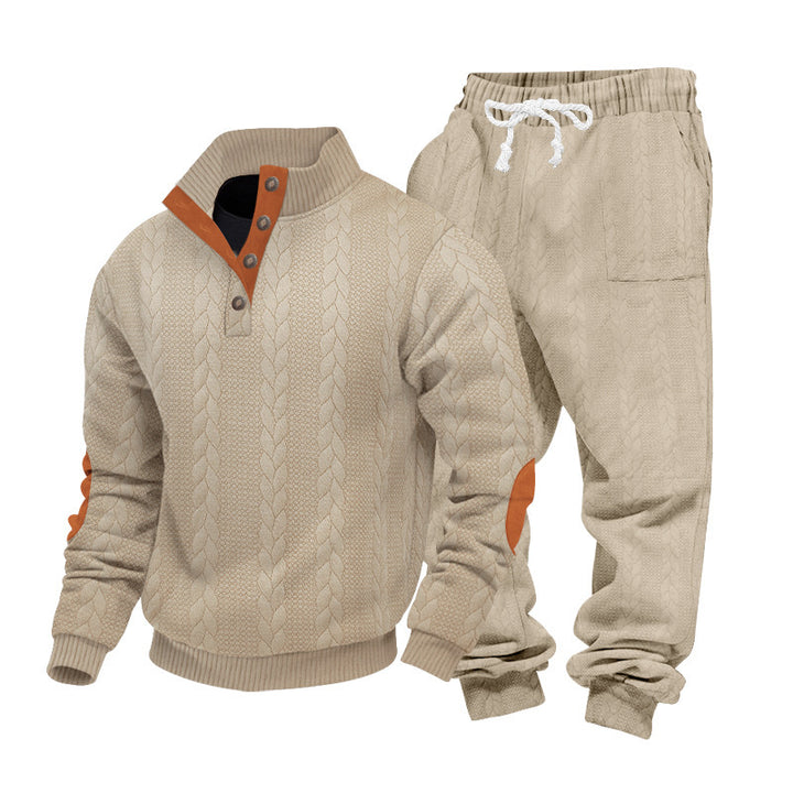 Herren gemütliches Strickpullover- und Jogginganzug-Set Echoarchiv