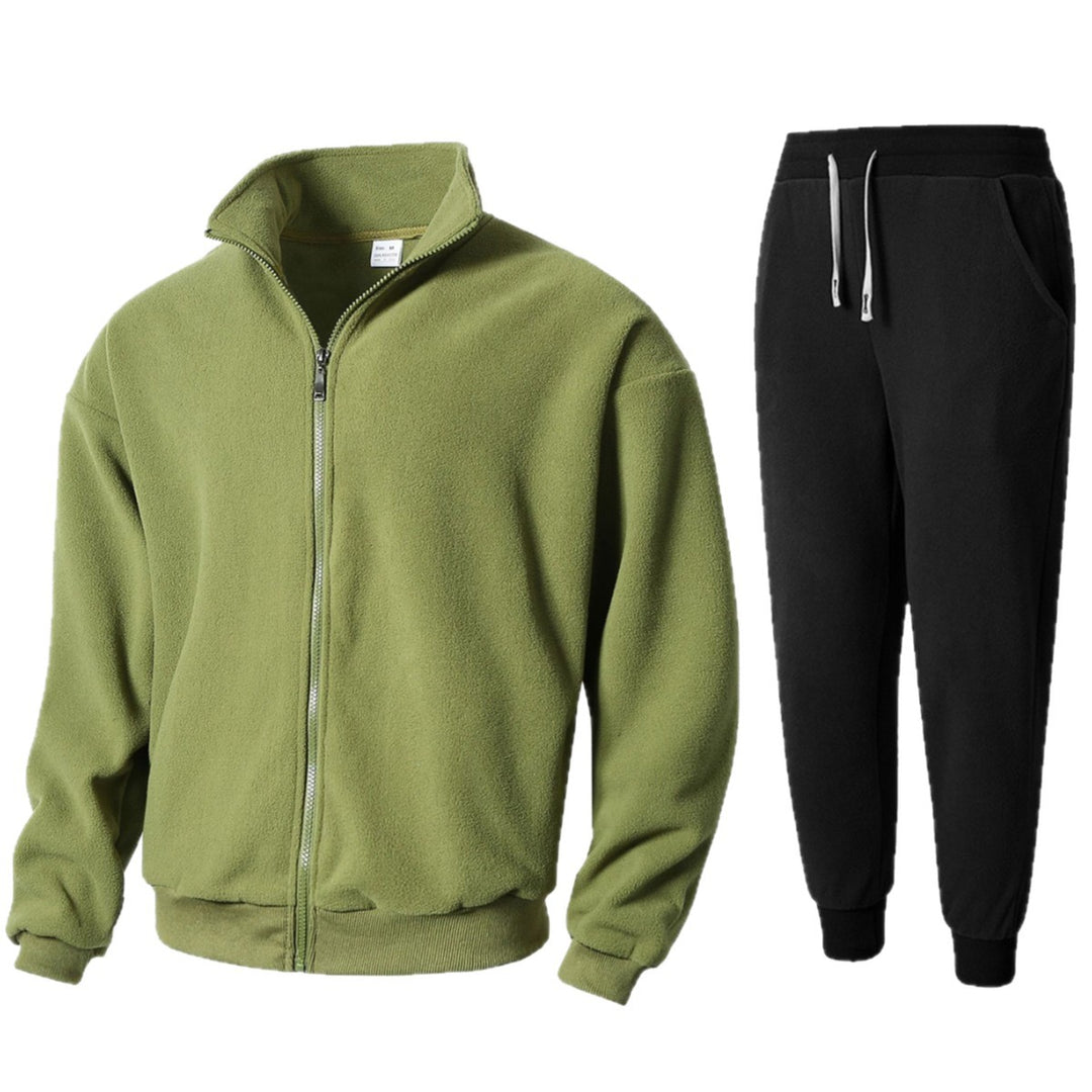 Herren Fleece Relaxanzug mit hohem Kragen Echoarchiv