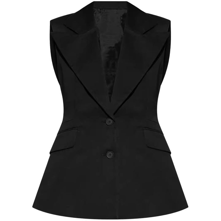 Damen Ärmelloser Blazer mit markantem Schalkragen und taillierter Silhouette Echoarchiv