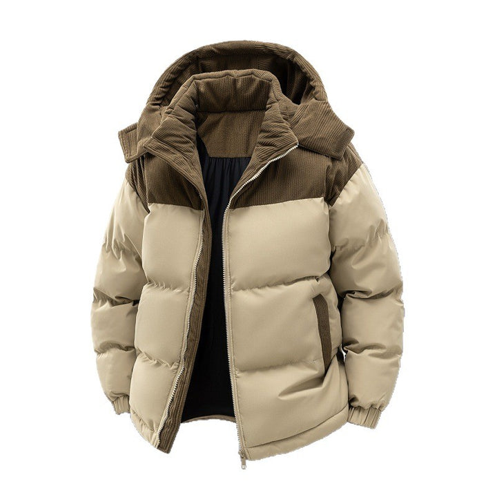 Herren gepolsterte Steppjacke mit hohem Kragen, Cordura-Schulterpanels und zwei-Wege-Reißverschluss – Marzano