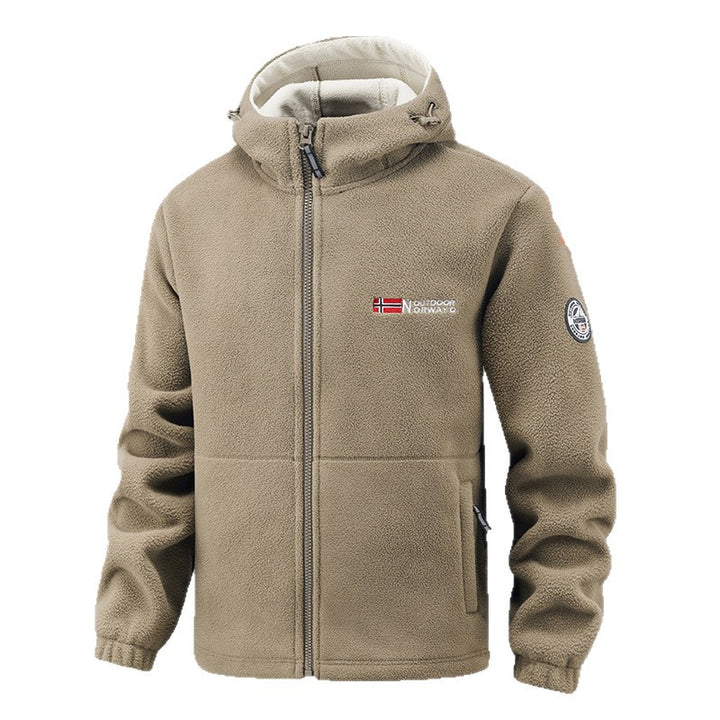 Herren Warming Fleece Hoodie Jacke mit thermischem Futter, Reißverschlusstaschen und elastischen Bündchen – Cavarno