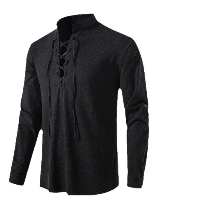 Herren Langarm-Shirt mit modischer Schnürung Echoarchiv