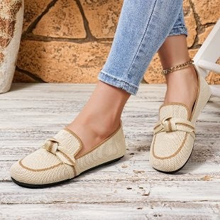 Damen  gewebte spitze Slipper mit dekorativer Schleife und gepolstertem Komfortfußbett Echo Archiv