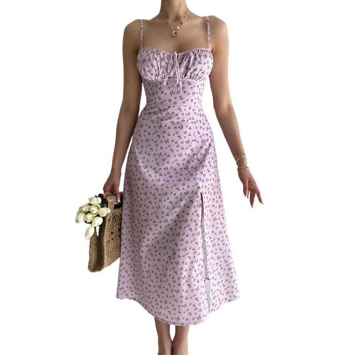 Damen Midikleid mit raffinierten Blumenmustern und seitlichem Schlitz Echo Archiv