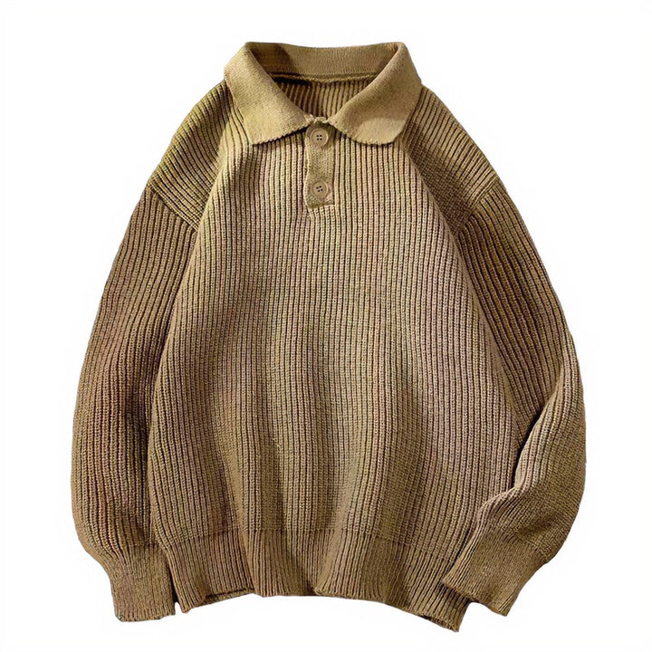 Damen Feinstrick-Polopullover mit Rippenstruktur und Zwei-Knopf-Leiste Echoarchiv