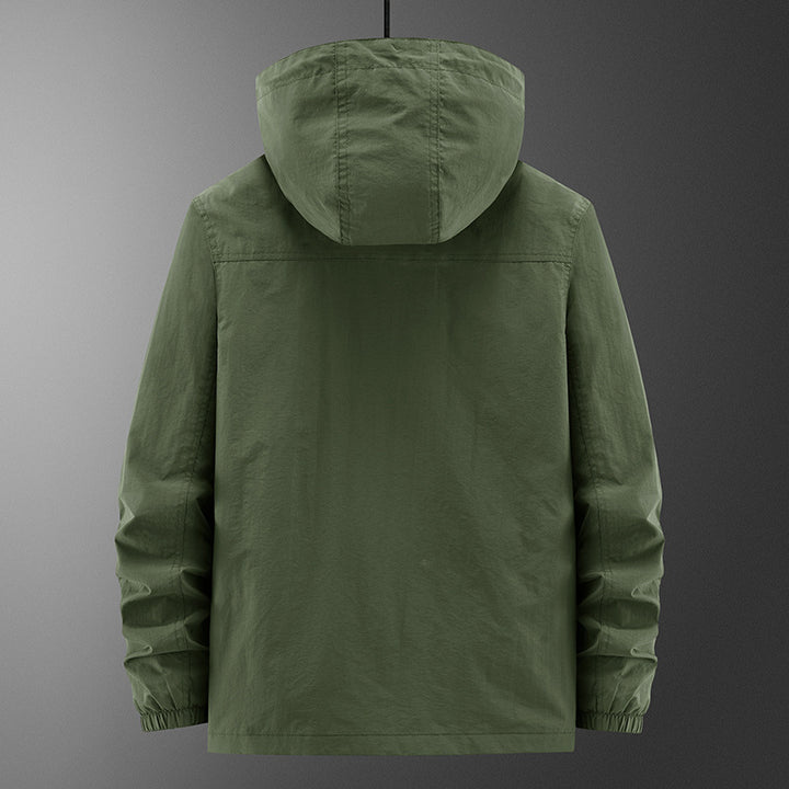 Herren Leichte Outdoor‑Fieldjacke mit Kapuze, vier aufgesetzten Taschen und verdecktem Reißverschluss Echo Archiv