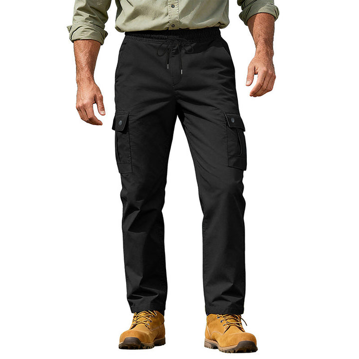Herren Utility-Cargo-Hose mit elastischem Bund, verstellbarem Kordelzug und Mehrfachtaschen Echoarchiv