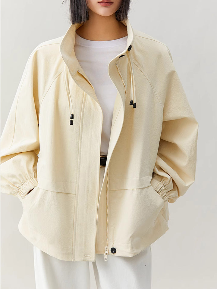 Damen lässige Übergangsjacke mit hohem Kragen Echoarchiv