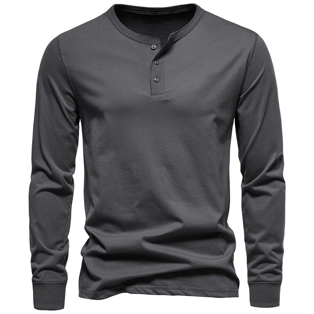 Herren Langarm-Henley-Shirt mit Knopfleiste und hohem Tragekomfort Echoarchiv