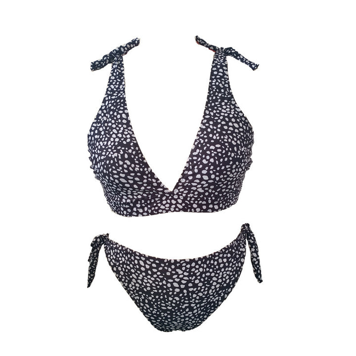Damen Triangel-Bikini mit verspielten Schleifen und modischem Muster Echo Archiv