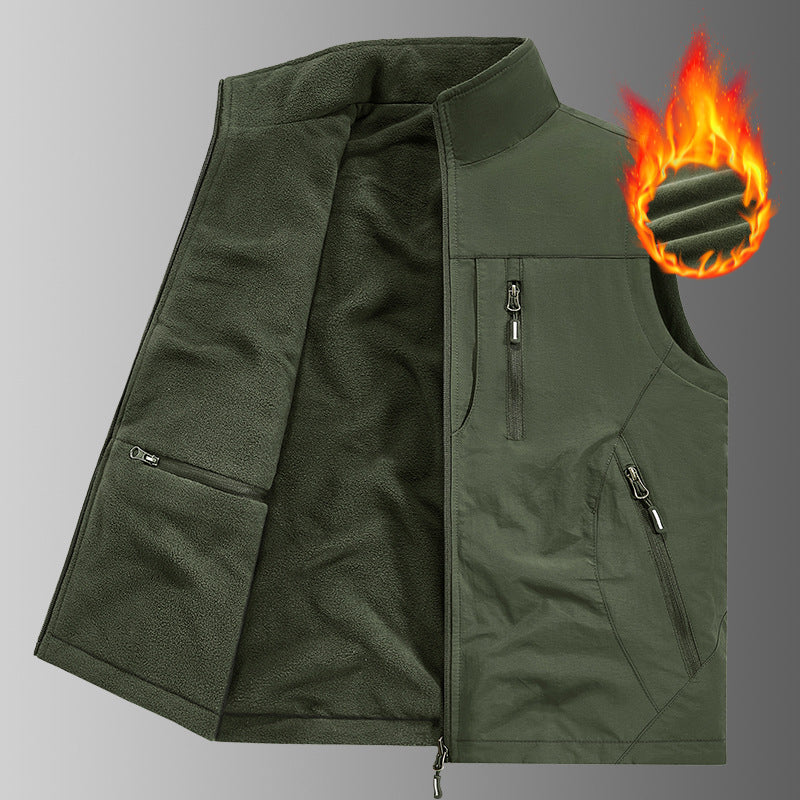 Herren Thermo-Fleece Outdoorweste mit wärmender Teddyfutter-Innenseite, winddichter Außenlage & Multifunktions-Reißverschlusstaschen Echo Archiv